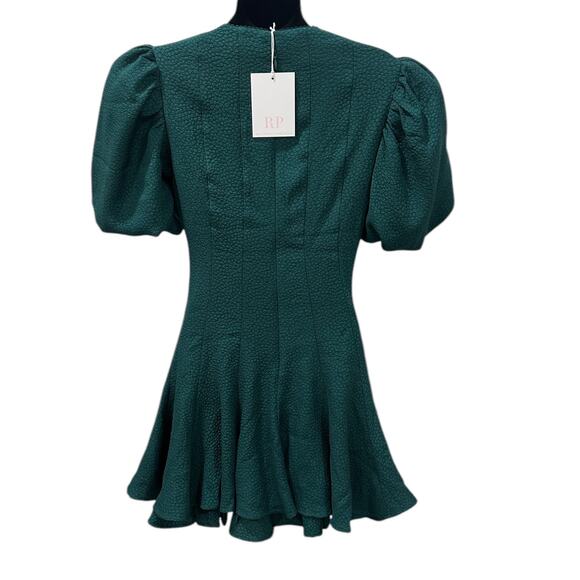 NWT Rachel Parcell V-neck Flared Dress in Dark Emerald - Picture 4 of 7